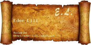 Eder Lili névjegykártya